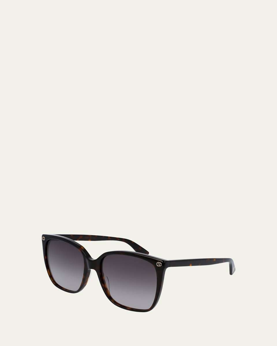 Square Acetate Sunglasses w/ Interlocking G Detail